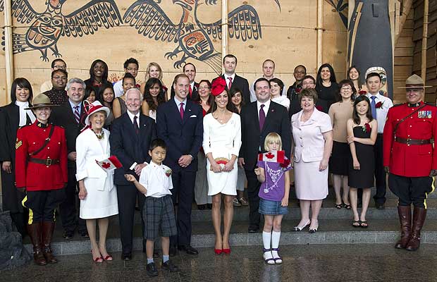 The Duke and Duchess of Cambridge -- our future King William V and Queen Katherine -- preside over a ceremony for naturalized citizens in 2011.